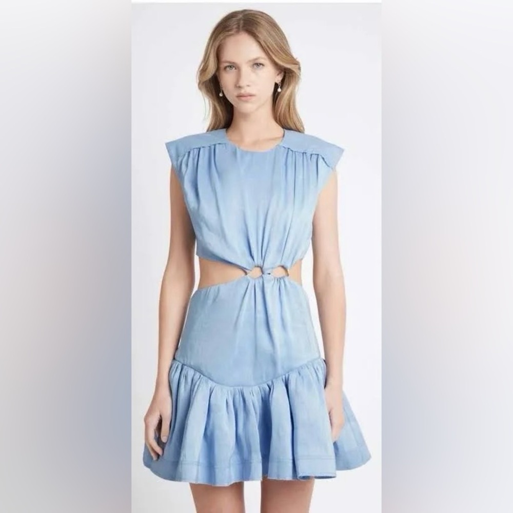 AJE Solstice Gold Ring Cutout Dress